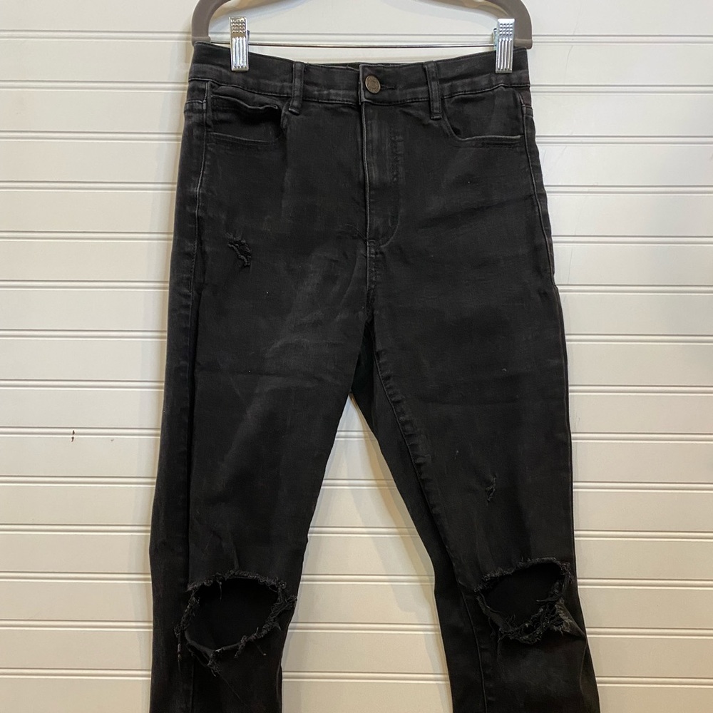 Bleach distressed skinny jeans
